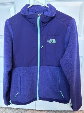 The North Face Denali Fleece Jacket, Purple Teal Full Zip Polartec Womens